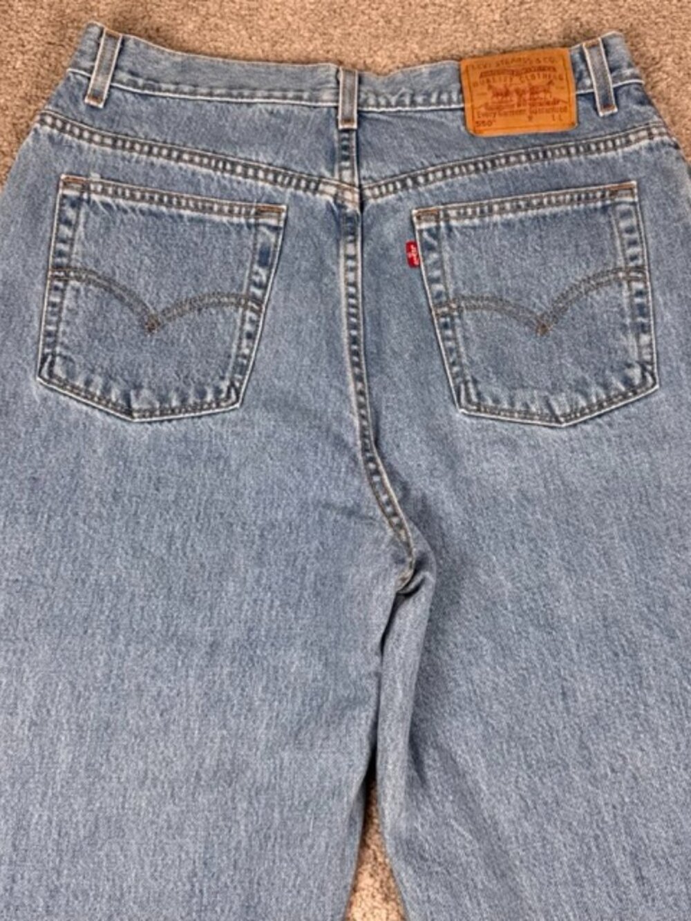 Levi 550 Blue Jeans Women's Size 16 Relaxed Fit Tapered Leg Vintage Made in USA